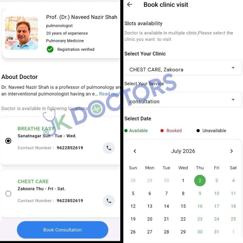 Dr Naveed Nazir Online Appointment Application